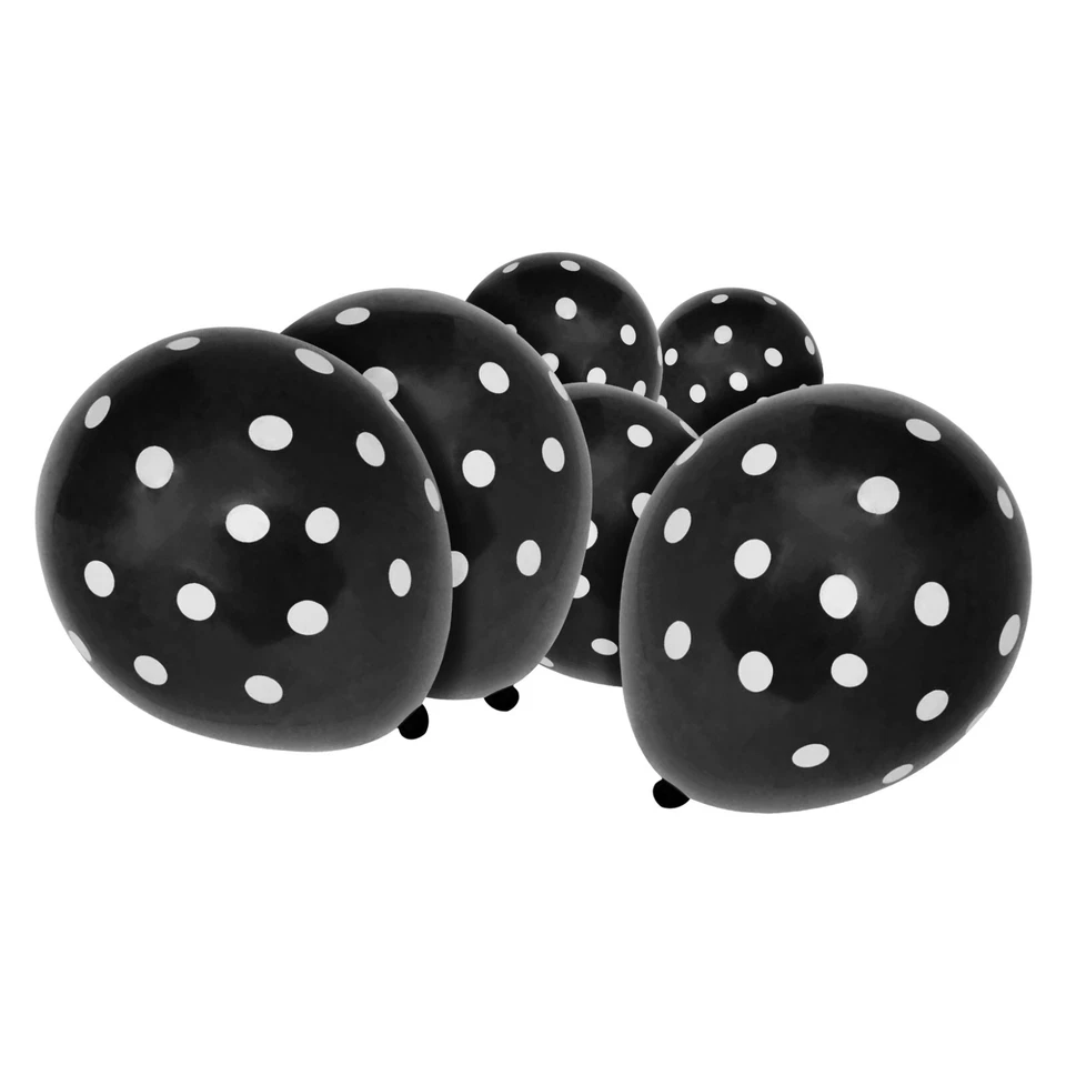18 x Globos de lunares Niños Cumpleaños Fiesta Jardín - 30 cm (Negro) Foto 1 de 1