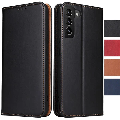 FIERRE SHANN Samsung Galaxy S22/Plus/Ultra Hülle Echt Leder Klapphülle Flip Case Tasche Cover