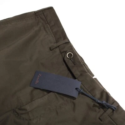 Pantalones chinos/informales Zanella nuevos con etiquetas talla 33 EE. UU. Curtis mezcla de algodón verde liso Foto 1 de 4