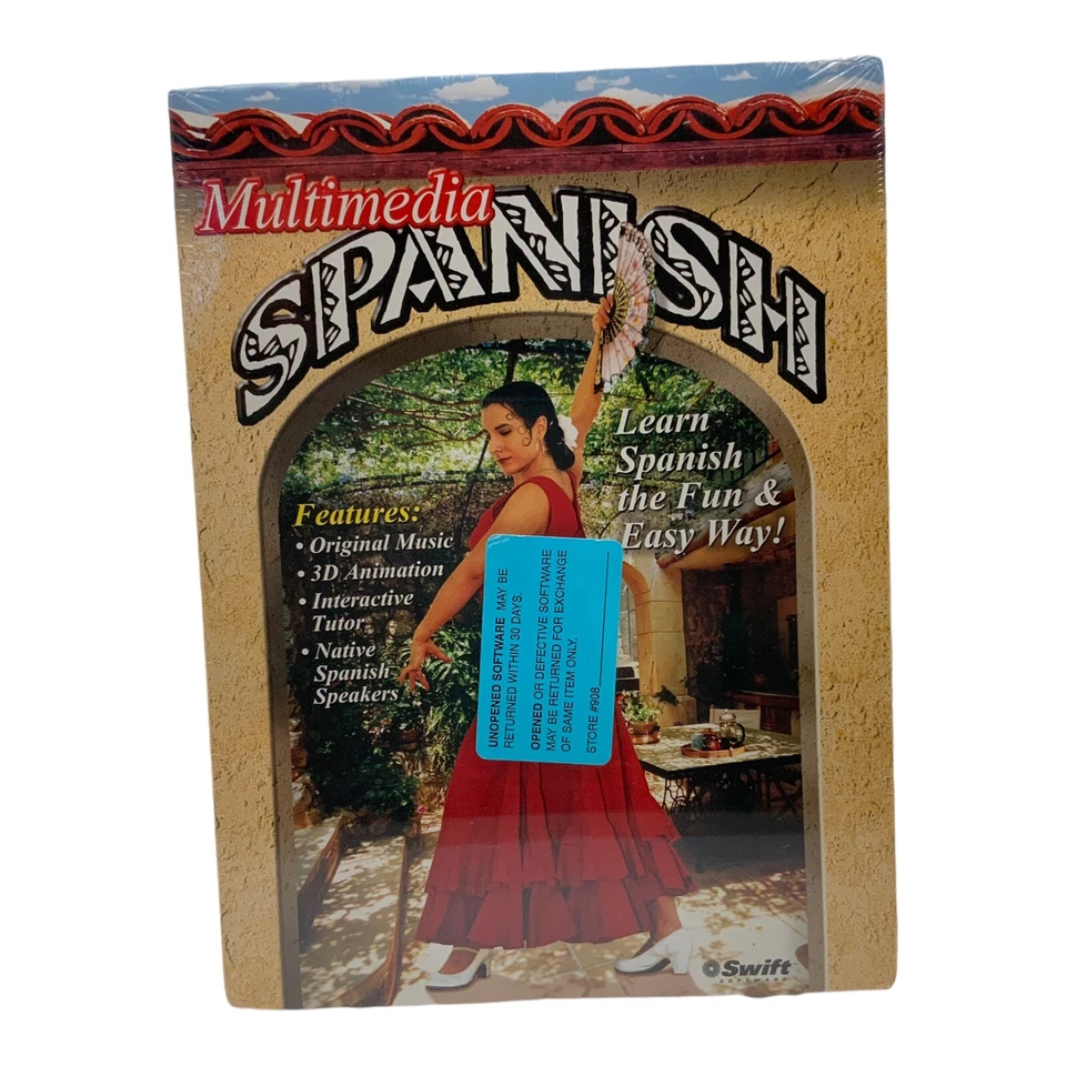 Spanish Interactive Language Software Tutor Swift Multimedia 1996 Cosmi New - Image 1 of 4