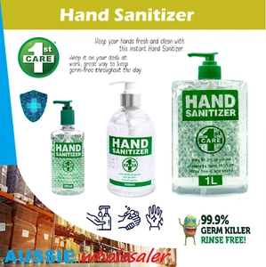 1st Care Hand Sanitiser Gel Pump Bottle 235/500/1L Kill 99% of Germs 70% Alcohol - Picture 1 of 4