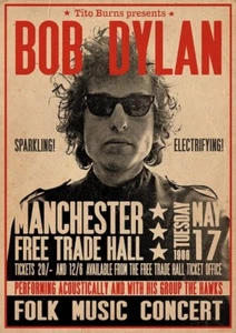 Cartel de concierto de música folclórica de Bob Dylan 1966 de Manchester 24x33 envío gratuito - Imagen 1 de 1
