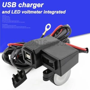 LED Voltmeter With USB Charger For Honda Gold Wing Valkyrie Rune GL 1500 1800 - Picture 1 of 7