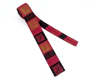 1950s ROOSTER Liquor Theme Necktie Vintage Square Bottom Men's Skinny Tie - Picture 1 of 7