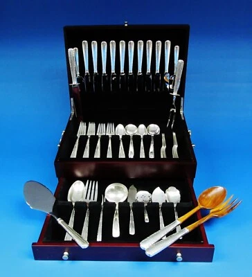 Juego de 10 cubiertos de plata de ley Camellia by Gorham 75 piezas. Foto 1 de 4