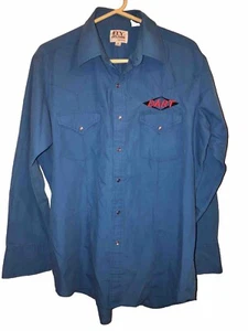 Ely Cattle Dart Button Down Men’s Size Large Bright Blue - Picture 1 of 4