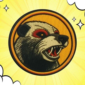 Honey Badger Patch Iron-on Applique Clothing Backpack - Wild Animal Badge Nature - Picture 1 of 14
