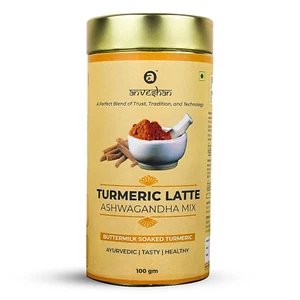 Turmeric Latte Natural Healthy Ayurvedic Remedy with Ashwagandha Golden Milk 100 - Picture 1 of 5