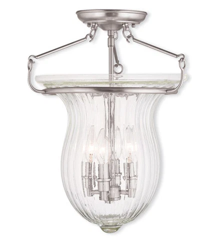 Livex 50945-91 Andover 4 Light Flush Mount In Brushed Nickel Cover