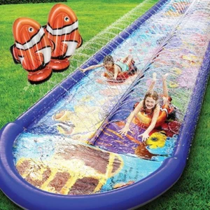 Undersea Water Dual Slip and Slide - 18 Feet X 5 Feet Slip and Slide with Splash - Picture 1 of 12