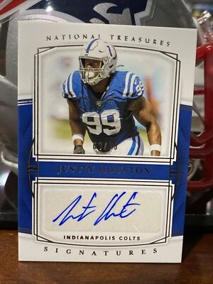 2019 Panini National Treasures Signatures Justin Houston Auto /75 - Image 1 of 2