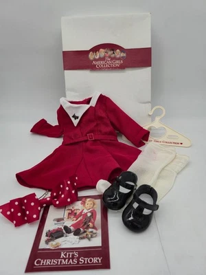 Pleasant Co. American Girl Kit's CHRISTMAS STORY HOLIDAY Vestido Conjunto Caja Blanca Foto 1 de 4