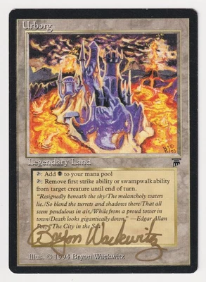 Gold Signed Urborg MP Legends English Artist Bryon Wackwitz 1994 MTG Magic Land! - Image 1 of 2