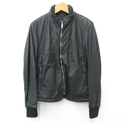 Bally Jacket Leather 3Way Reversible Vest Zip Up Stand Collar Sheep Black 38 Men - Image 1 of 4