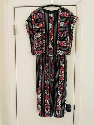 Vestido midi vintage anos 80 retrô esporte havaiano resortwear Coconut Grove P - Imagem 1 de 4