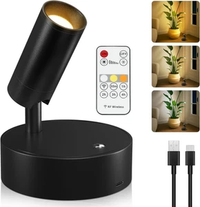 Spot Lights Indoor, Wireless LED Spotlight, Uplighting Indoor with Remote and Di - Picture 1 of 12