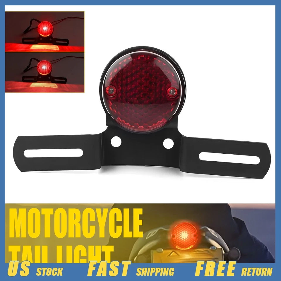 Lâmpada de freio de corrida LED traseira de motocicleta luz integrada ajuste bobina Honda Suzuki - Imagem 1 de 4