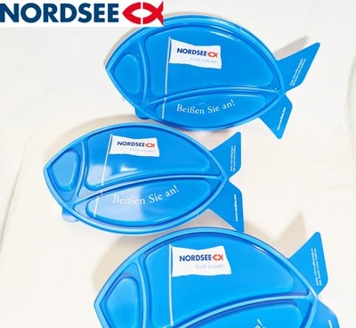 🐟 Nordsee Einweggeschirr – 3x Fischform-Teller mit Deckel – 90er Jahre - Bild 1 von 4
