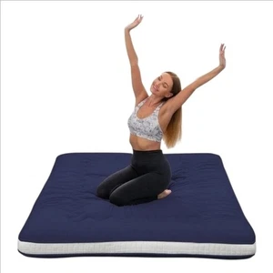 Japanische Boden Futon Matratze extra dick klappbar aufrollbar Bett Topper Matte (Zwilling) - Bild 1 von 12