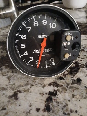 Tachometer Vintage Autogage By Auto Meter Memory Tach - Image 1 of 4