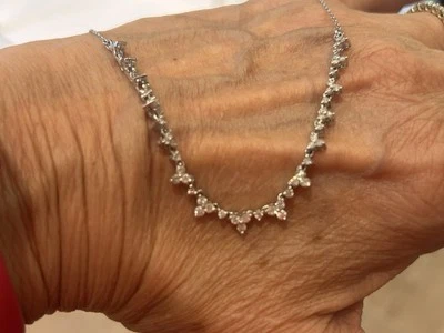 9ct White Gold 1ct Diamond Necklace  . - Image 1 of 4