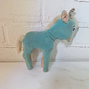Vintage 50er Made In Japan Stofftier Sägemehl Maultier Pferd Einhorn Ziege - Bild 1 von 3