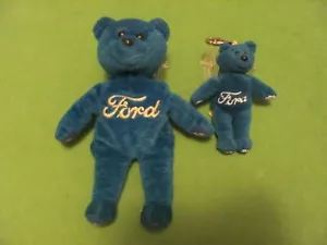 2 KABOR Ford Motor Company Blue Bears Plush Stuffed Animal Blue 1) 8" & 1 4.75". - Picture 1 of 3