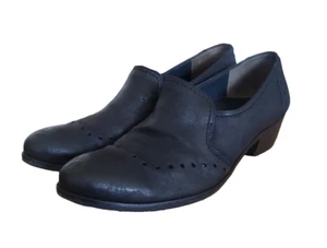 Paul Green Egan Eagan Loafers US Sz 8.5 UK 6 Black Leather Oxford Heeled Slipon - Picture 1 of 10