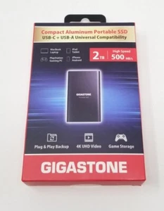 New Gigastone Portable Compact Aluminum 2TB External SSD MAC PC PS5 GS-SSD-P20 - Picture 1 of 2