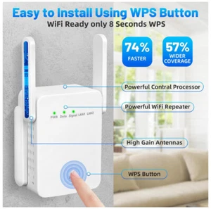 WLAN Range Extender, 1200 Mbit/s WiFi Repeater, 2.4Ghz+5G mit LAN-Anschluss, WPS - Bild 1 von 6
