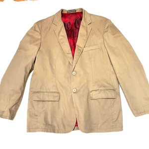 Xtreme Couture Men's L 44/46 Sport Coat Tan Embroidery Appliqués  2 buttons - Picture 1 of 13
