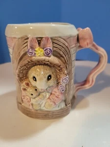 OCI Fitz And Floyd Bunny Rabbit Cup 4.5" Tall - Picture 1 of 6