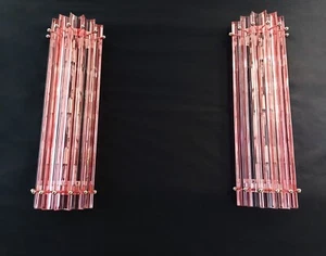 Paar Vintage Murano Wandleuchter - ROSA Tryri - Säule Modell Mariangela - Bild 1 von 16