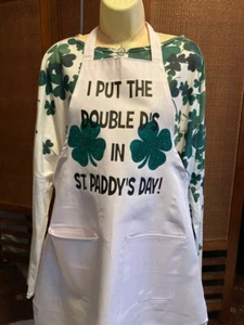 Funny St Patricks Day Apron I PUT THE DOUBLE D'S IN ST PADDY'S DAY HOME CRAFTED - Picture 1 of 2
