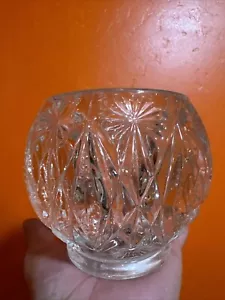 "De colección Portavelas Avon Starburst y Cristal Transparente Corte Diamante 4"" Alto PESADO" - Imagen 1 de 6