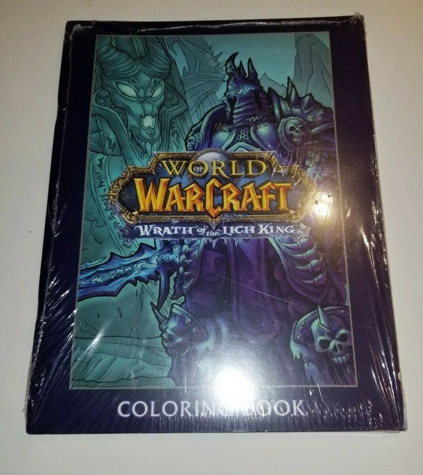 Libro para colorear Blizzard World of Warcraft Wrath of the Lich King sellado raro 2009 Foto 1 de 3