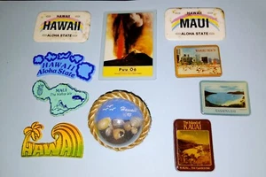 Vintage refrigerator magnets, 10 magnets Hawaii Kauia Waikiki - Picture 1 of 4