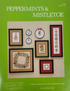Graph-It Arts PEPPERMINTS & MISTLETOE by Lynn Waters Busa Cross Stitch Leaflet - Picture 1 of 2