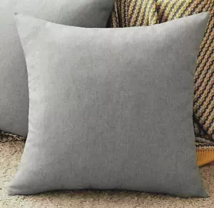 Coppia COPRICUSCINI IN LINO IMPERMEABILI 18 X 18 ~ GRIGIO Interno Esterno #S13 - Foto 1 di 2