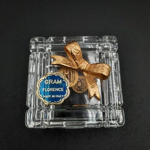 Royal Crystal Rock Trinket Box Gold Ribbon Vintage Made in Italy, Gram Florence - Picture 1 of 13