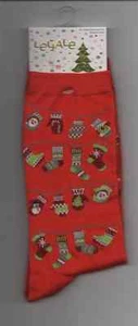 Legale Christmas Red Mittens Stockings Fun Crew Socks Ladies Shoe Size 4-10 NEW - Picture 1 of 1