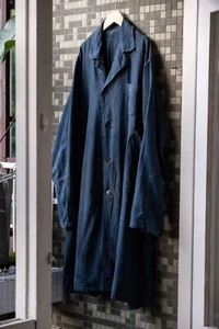 Early 20th C. "Maquignon" Indigo Linen French Work Coat - Picture 1 of 4
