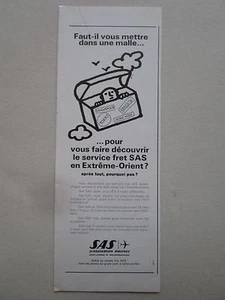 11/72 PUB SAS SCANDINAVIAN AIRLINES SÜDOSTASIEN FRACHT ORIGINAL FRANZÖSISCHE ANZEIGE - Bild 1 von 1