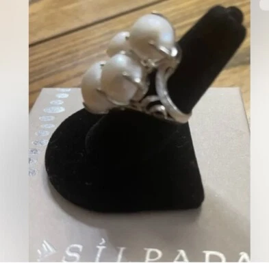 Silpada Sterling silver VeryRare Four Coastal  R2949 Pearl Ring Size 8.3 & 8 - Image 1 of 4