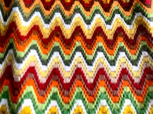 Vtg Hand Made MCM Boho Needlework Needlepoint Unframed Wall Hanging Art 60-70’s - Picture 1 of 11