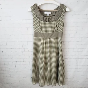 Mac & Jac Dress Size S Gingham Green White Plaid Checked Cottage Core Y2K Bow - Picture 1 of 10