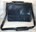 LLOYD BAKER BLACK LEATHER satchel shoulder laptop bag vgc