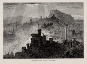 Edinburgh from Nelsons Monument. Holzstich um 1875 - Picture 1 of 2