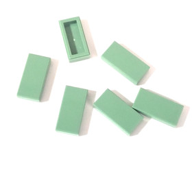 Lot of 6 LEGO Sand Green 1x2 Tile 3069 / 30070 Brick Parts Pieces