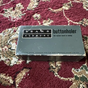 Soporte de botones vintage Sears Kenmore en caja - Imagen 1 de 4